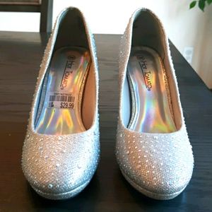 Silver Rhinestone Heels
